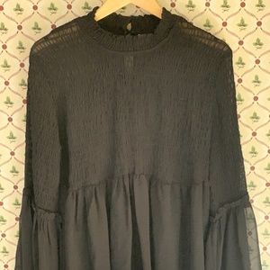 ASOS Shirred Blouse with Fluted Sleeve, Size 14